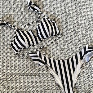 Kendall & Kylie pinstriped bikini